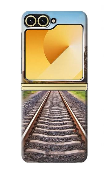 S3866 Railway Straight Train Track Case For Samsung Galaxy Z Flip 6, Flip 7 FE