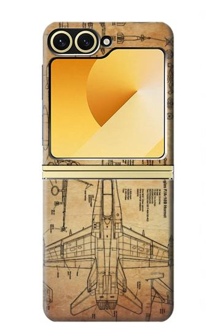 S3868 Aircraft Blueprint Old Paper Case For Samsung Galaxy Z Flip 6