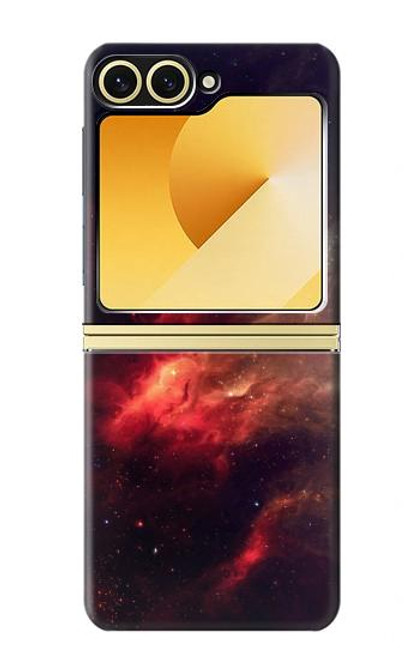 S3897 Red Nebula Space Case For Samsung Galaxy Z Flip 6, Flip 7 FE