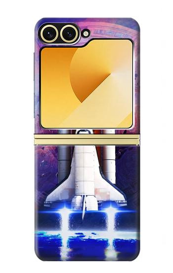 S3913 Colorful Nebula Space Shuttle Case For Samsung Galaxy Z Flip 6, Flip 7 FE