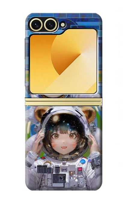 S3915 Raccoon Girl Baby Sloth Astronaut Suit Case For Samsung Galaxy Z Flip 6, Flip 7 FE S3915 Raccoon Girl Baby Sloth Astronaut Suit Case For Samsung Galaxy Z Flip 6, Flip 7 FE