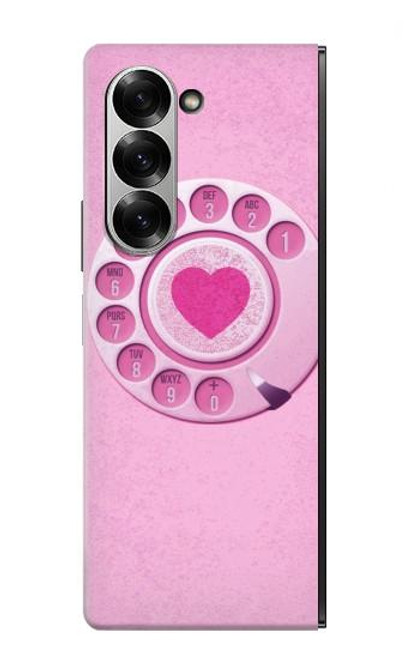 S2847 Pink Retro Rotary Phone Case For Samsung Galaxy Z Fold 6