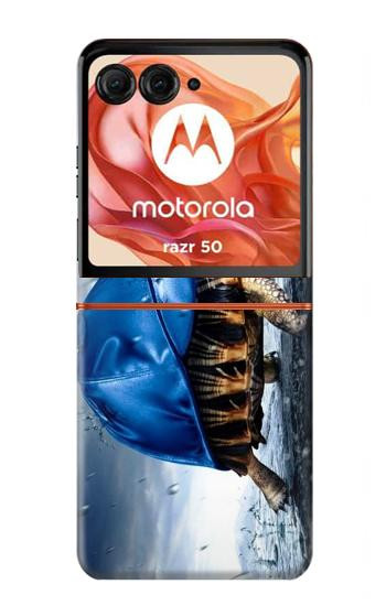 S0084 Turtle in the Rain Case For Motorola Razr 70,60,50, Razr (2026, 2025, 2024)