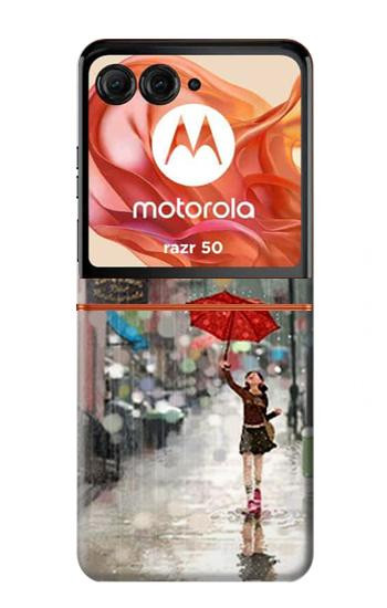 S0108 Girl in The Rain Case For Motorola Razr 70,60,50, Razr (2026, 2025, 2024)