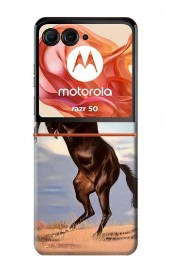 S0934 Wild Black Horse Case For Motorola Razr 70,60,50, Razr (2026, 2025, 2024)