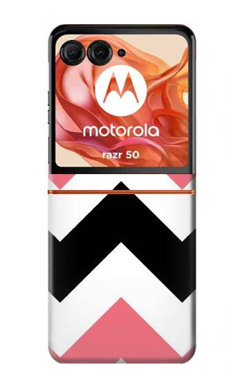 S1849 Pink Black Chevron Zigzag Case For Motorola Razr 70,60,50, Razr (2026, 2025, 2024)