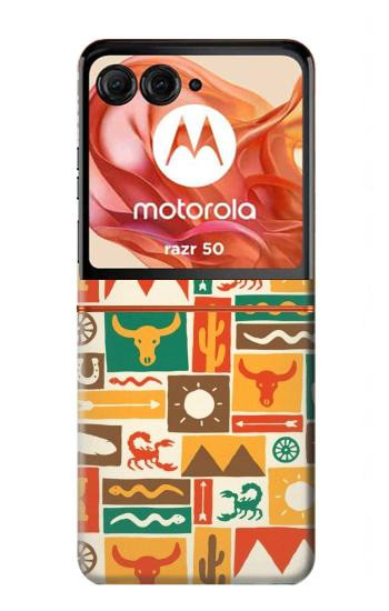 S1873 Western Pattern Case For Motorola Razr 70,60,50, Razr (2026, 2025, 2024)