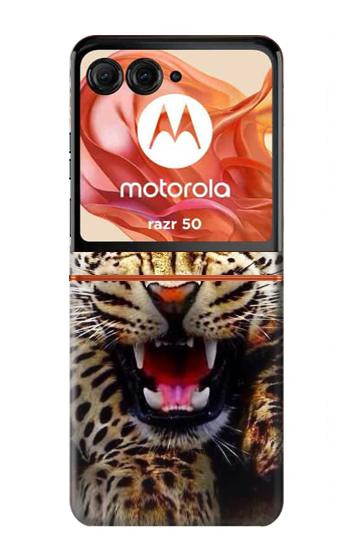 S1932 Blue Eyed Leopard Case For Motorola Razr 70,60,50, Razr (2026, 2025, 2024)