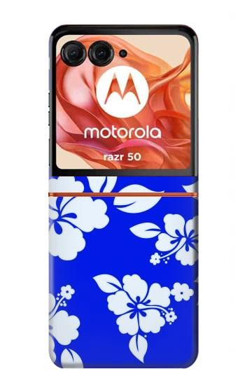 S2244 Hawaiian Hibiscus Blue Pattern Case For Motorola Razr 70,60,50, Razr (2026, 2025, 2024)
