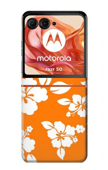 S2245 Hawaiian Hibiscus Orange Pattern Case For Motorola Razr 70,60,50, Razr (2026, 2025, 2024)