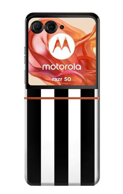 S2297 Black and White Vertical Stripes Case For Motorola Razr 50