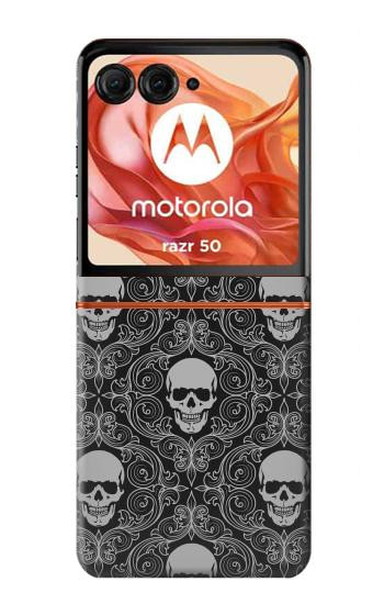 S2371 Skull Vintage Monochrome Pattern Case For Motorola Razr 70,60,50, Razr (2026, 2025, 2024)