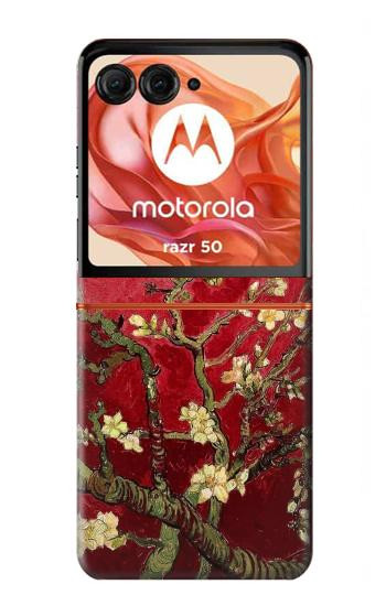 S2414 Red Blossoming Almond Tree Van Gogh Case For Motorola Razr 70,60,50, Razr (2026, 2025, 2024)