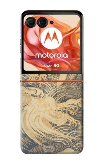 S2680 Japan Art Obi With Stylized Waves Case For Motorola Razr 70,60,50, Razr (2026, 2025, 2024)