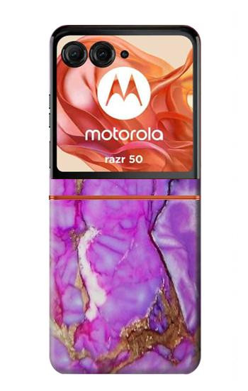 S2907 Purple Turquoise Stone Case For Motorola Razr 70,60,50, Razr (2026, 2025, 2024)