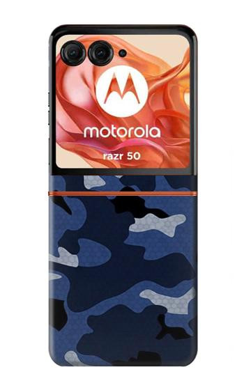 S2959 Navy Blue Camo Camouflage Case For Motorola Razr 70,60,50, Razr (2026, 2025, 2024)