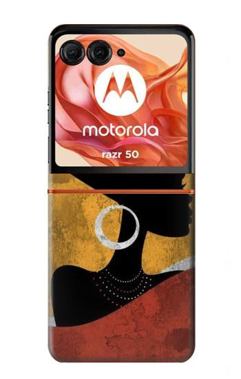 S3453 African Queen Nefertiti Silhouette Case For Motorola Razr 70,60,50, Razr (2026, 2025, 2024)