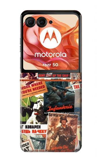 S3905 Vintage Army Poster Case For Motorola Razr 70,60,50, Razr (2026, 2025, 2024)