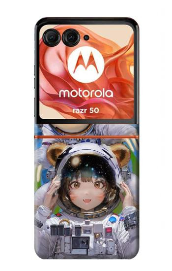 S3915 Raccoon Girl Baby Sloth Astronaut Suit Case For Motorola Razr 70,60,50, Razr (2026, 2025, 2024)