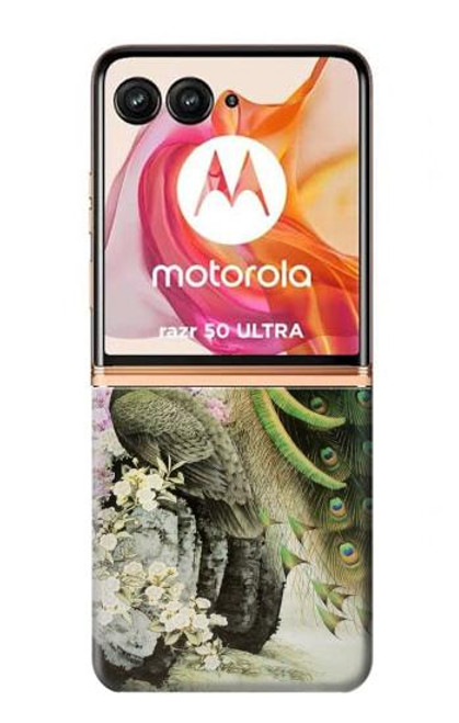 S2773 Peacock Chinese Brush Painting Case For Motorola Razr 50 Ultra
