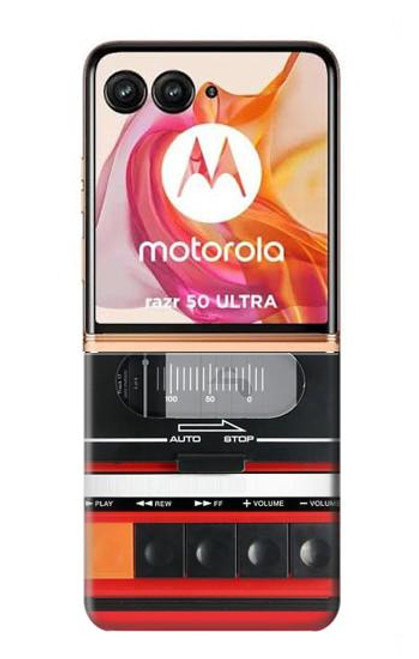 S3204 Red Cassette Recorder Graphic Case For Motorola Razr 50 Ultra