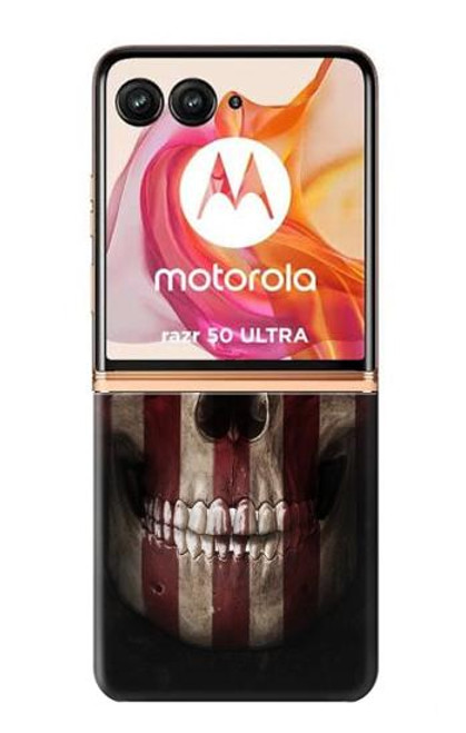 S3850 American Flag Skull Case For Motorola Razr 50 Ultra