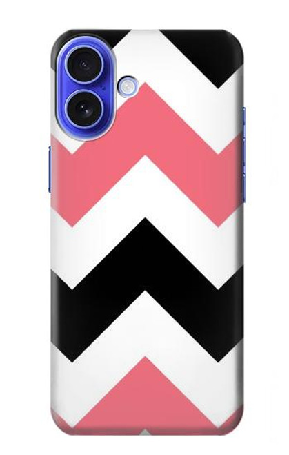 S1849 Pink Black Chevron Zigzag Case For iPhone 16