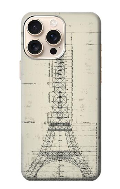 S3474 Eiffel Architectural Drawing Case For iPhone 16 pro