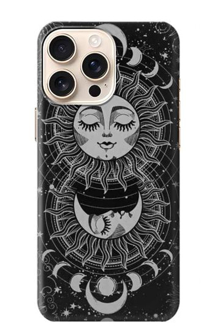 S3854 Mystical Sun Face Crescent Moon Case For iPhone 16 pro