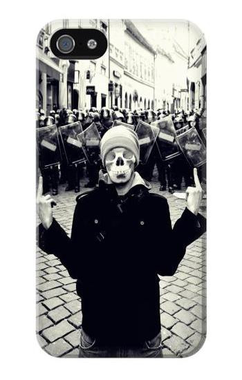 S1108 Skull Man Protester Case For iPhone 5 5S SE