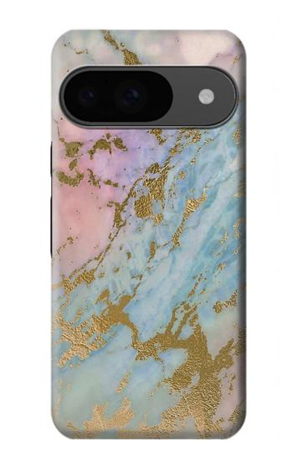 S3717 Rose Gold Blue Pastel Marble Graphic Printed Case For Google Pixel 9