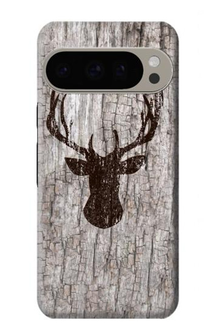 S2505 Reindeer Head Old Wood Texture Graphic Case For Google Pixel 9 Pro