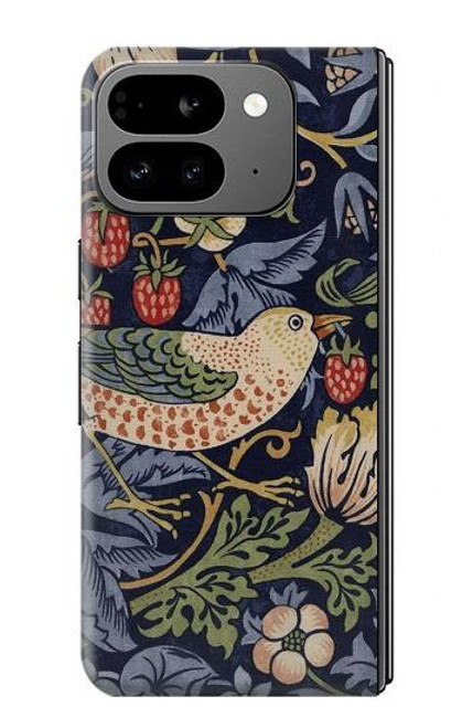 S3791 William Morris Strawberry Thief Fabric Case For Google Pixel 9 Pro Fold