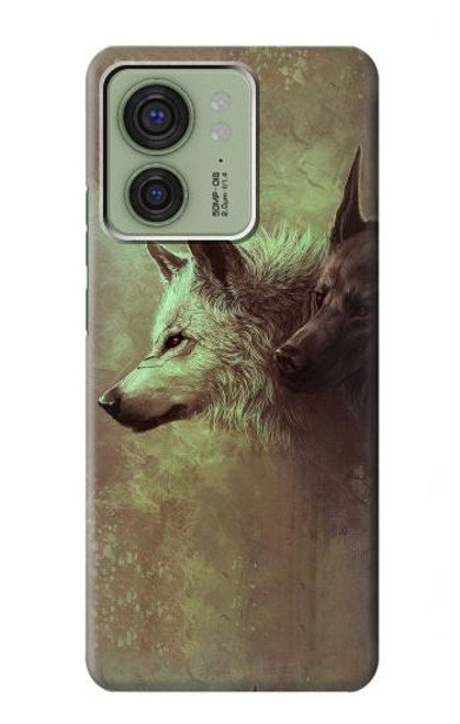 S0931 White Black Wolf Case For Motorola Edge (2023), Edge 40