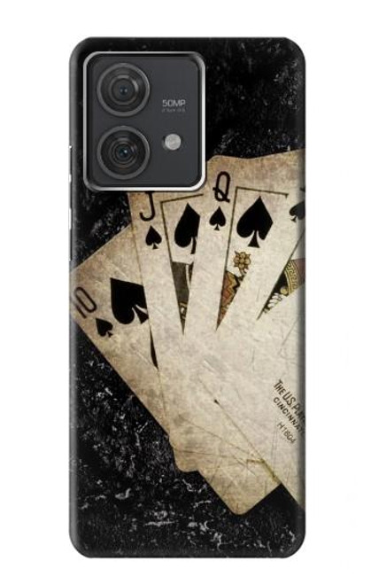S3231 Vintage Royal Straight Flush Cards Case For Motorola Edge 40 Neo