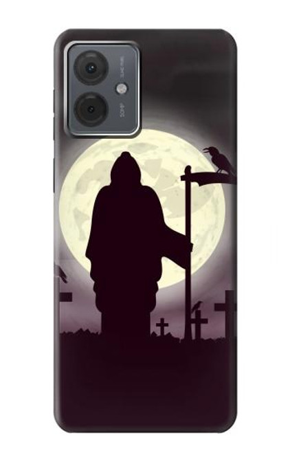S3262 Grim Reaper Night Moon Cemetery Case For Motorola Moto G14