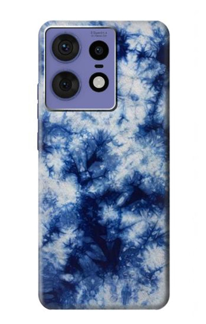 S3439 Fabric Indigo Tie Dye Case For Motorola Edge 50 Fusion