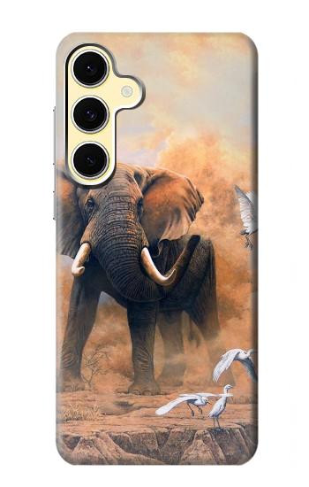 S1292 Dusty Elephant Egrets Case For Samsung Galaxy S24 FE