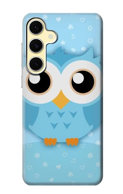 S3029 Cute Blue Owl Case For Samsung Galaxy S24 FE
