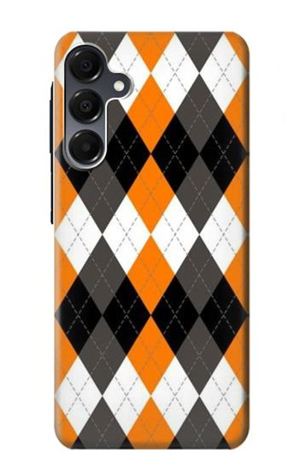 S3421 Black Orange White Argyle Plaid Case For Samsung Galaxy A16 5G