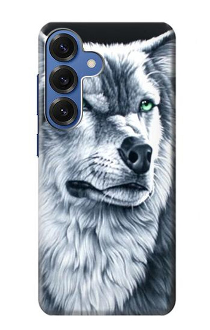 S0123 Grim White Wolf Case For Samsung Galaxy S25