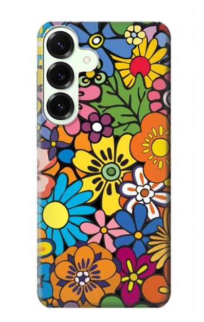 S3281 Colorful Hippie Flowers Pattern Case For Samsung Galaxy S25 Plus