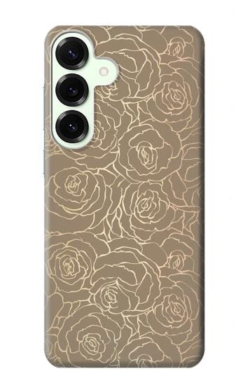S3466 Gold Rose Pattern Case For Samsung Galaxy S25 Plus