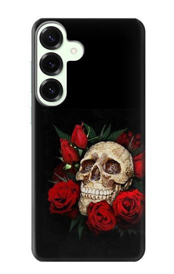 S3753 Dark Gothic Goth Skull Roses Case For Samsung Galaxy S25 Plus