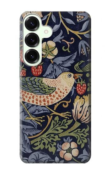 S3791 William Morris Strawberry Thief Fabric Case For Samsung Galaxy S25 Plus