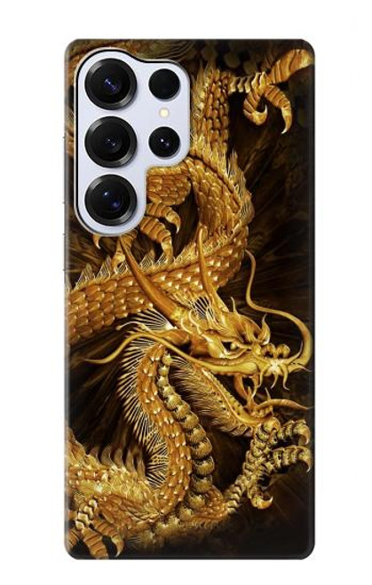 S2804 Chinese Gold Dragon Printed Case For Samsung Galaxy S25 Ultra