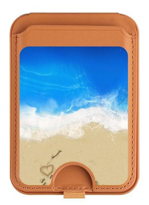 S0912 Relax Beach Magnetic Card Holder Wallet Stand with MagSafe for iPhone 16 15 14 13 Pro Max