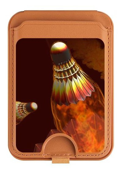 S1239 Badmintons Magnetic Card Holder Wallet Stand with MagSafe for iPhone 16 15 14 13 Pro Max