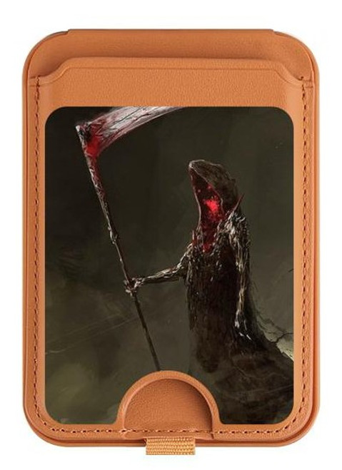 S1319 Grim Reaper Death Scythe Magnetic Card Holder Wallet Stand with MagSafe for iPhone 16 15 14 13 Pro Max