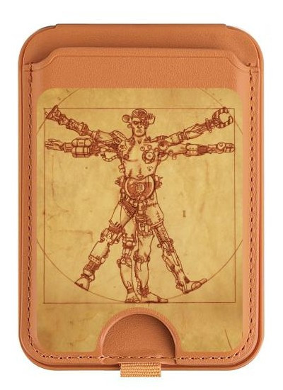 S1682 Steampunk Frankenstein Magnetic Card Holder Wallet Stand with MagSafe for iPhone 16 15 14 13 Pro Max